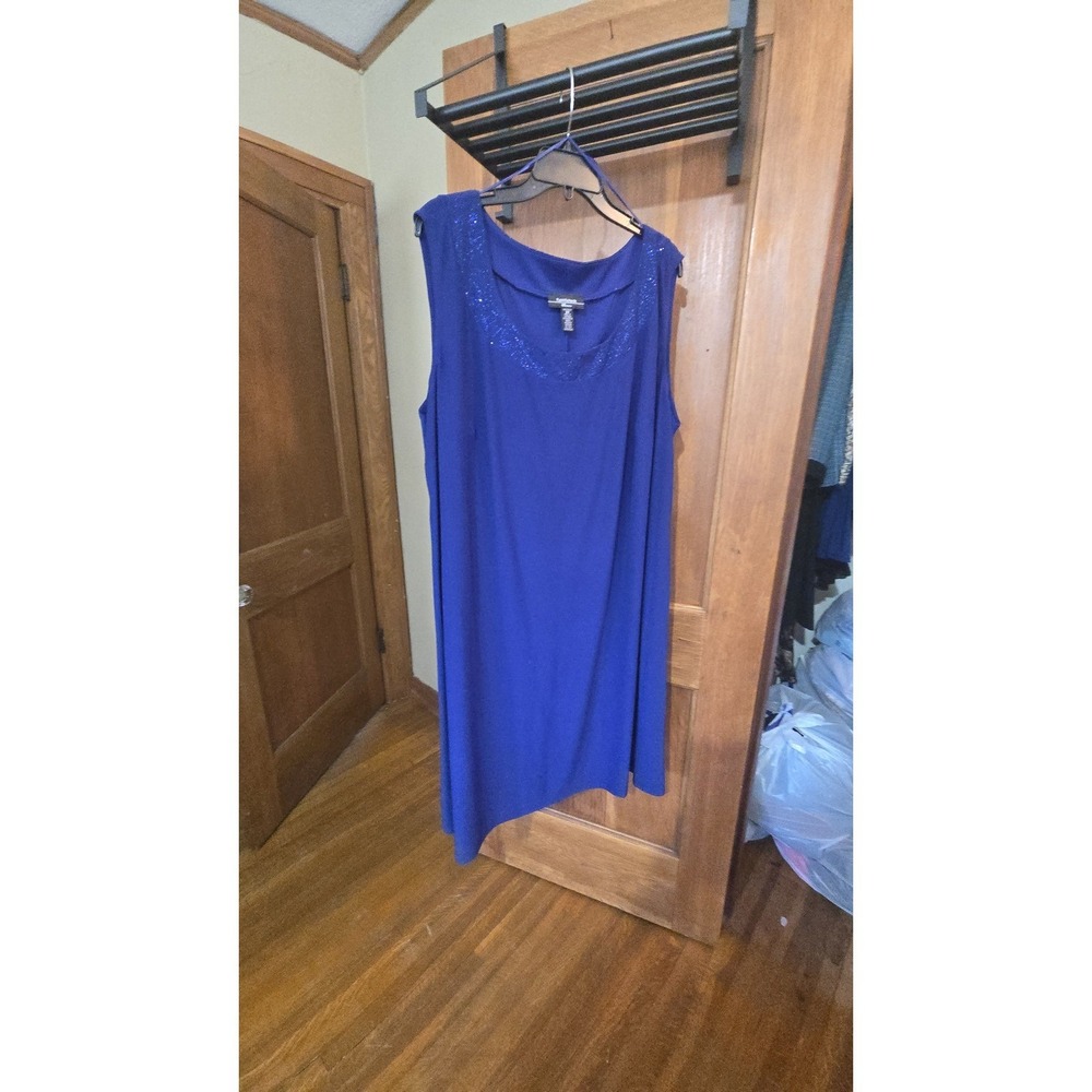 #33, Cobalt Blue 2 piece dress and overcoat,  SZ 2X by R&M Richards - Picture 2 of 7